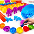 Miniatyrbild 3 av 11: Djur Kognition Regnbåge Sortera Fin Motor träning Montessori Sensoriskt Pussel Leksak