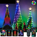Miniatyrbild 2 av 6: Jul Tree Toppers Lights Flerfärgad Fairy LED Star String Waterfall Xmas APP Bluetooth Hem Yard Semester Dekor