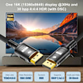 Miniatyrbild 5 av 6: 16K DP 2.1 8K@120Hz 4K@240Hz 80Gbps HDR Video Ljud Displayport Kabel Display Port