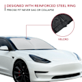 Miniatyrbild 4 av 7: För Tesla vindruta solskydd vikbart fram fönster sol skydd kåpa värme skydd visir för modell y