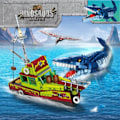 Miniatyrbilde 10 av 10: Bygningsblokker Dinosaur Idéer MOC Dyr Escape Mosasaurus Ocean Exploration Skip Modell