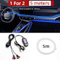 Pikkukuva 5 / 8: Auto Sisustus Valot Koriste Ambient Lamppu USB Optinen Kuitu Neon Ilmakehä valo nauha