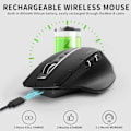 Miniatyrbilde 6 av 6: Multimodus Oppladbar Trådløs Mus Ergonomisk DPI Bluetooth Mus