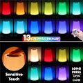 Miniatyrbillede 4 af 9: 13 farve skiftende nat lys RGB fjernbetjening kontrol touch dæmpbar lampe bærbar bord sengen lamper