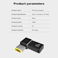Pikkukuva 3 / 7: FONKEN PD 100W USB tyyppi C naaras DC uros sovitin Lenovolle Thinkpad USB-C pikalataus kaapeli muunnin neliö PD liitin