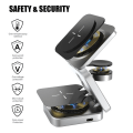 Miniatyrbillede 6 af 8: 3 In 1 Foldbar Magnetisk Trådløs Oplader Stativ Til iPhone 14, 13, 12 Pro/Max/Plus, AirPods 3/2 Station Dock