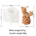 Miniatyrbillede 1 af 5: Sødt Egern Pinecone Stearinlys Mold Lege Egern Statue Håndværk Gips Stearinlys Magning Harpiks Mould