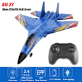 Miniatyrbillede 1 af 6: Rc Airplane Remote Control Plane SU-27 2.4G Radio Control Svævefly RC Fighter med LED lys