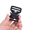 Miniatyrbillede 3 af 5: Sort metal rem spænder til webbing diy taske bagage tøj tilbehør clips spænder