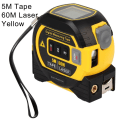 Miniatyrbillede 3 af 10: 3 in 1 Laser Rangefinder 5M Tape Measure Lineal LCD Display med Baggrundsbelysning Afstand Meter Bygning Målingsenhed