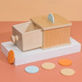 Miniatyrbilde 11 av 11: Montessori Macaroon Farge Spinning Tromme Match Mynt Eske Permanent Eske Rund Rektangulær Eske