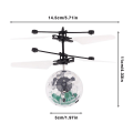Pikkukuva 6 / 6: Aikuiset Lapset Välkkyvä Mini Drone Lelut Lapset Värikäs Loistava LED RC Lentävä Crystal Ball