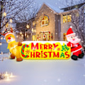 Miniatyrbild 9 av 9: Hot Uppblåsbar Snögubbe Jultomte God Jul Träd Båge Hem Utomhus Dekoration LED Ljus