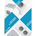 Miniatyrbild 5 av 6: Tower Power Strip Multi Uttag med USB, 2M Förlängningskabel EU kontakt Vertikal Elektrisk Socket Överspänningsskydd för hem