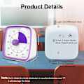 Miniatyrbilde 4 av 6: Visuell Timer med Natt Lys 60-Minute Countdown Timer for Barn og Voksne Silent Timer for Home