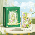 Miniatyrbillede 7 af 7: Kreativ Blomster Bygge Klodser Blomster Vandfald Potte Mini Klodser Buket Romantisk Samling Legetøj