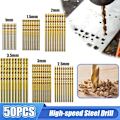 Miniatyrbillede 2 af 8: 50 stykker Høj Speed Stål Ti-belagt Twist Bit Titanium Coated Bor Bits Værktøj