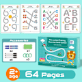 Miniatyrbillede 9 af 10: Børn montessori tegning legetøj pen kontrol træning farve form matematik match spil sæt