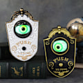 Miniatyrbilde 3 av 8: Halloween dekorasjon LED enøyd dørklokke hengende lysemitterende lyd øyebolle dørklokke