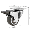 Miniatyrbilde 3 av 6: 4 deler Universal Svivel Hjul Tungt Møbler Hjul Hjul Silent Tralle Hjul for bord stol sofa med sikkerhet brems