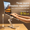 Miniatyrbillede 4 af 7: Bedste kvalitet Foldbar Bærbar Stativ 360°Rotation Notebook Bord Aluminium Legering Holder Bærbar Bog Tablet Bracket med varme afledning