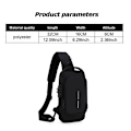 Miniatyrbild 3 av 6: Herr Multifunktion Stöldskydd USB Axelväska Man Crossbody Cross Body Rese Sling Brst väskor