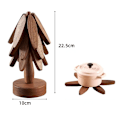 Miniatyrbillede 4 af 4: 4 stykker Træ Design Stativ Træ Underskåner Dekorativ Anti Skold Varmebestandig Bord måtte skåner Træ Dækkeservietter Krydde