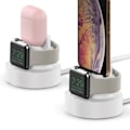 Pikkukuva 1 / 6: 3 In 1 Puhelin kello nappikuuloke Silikoni lataus teline I IPhone 11 12 Pro Max IWatch Airpods telakka asema