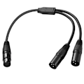 Miniatyrbillede 1 af 7: 50 cm XLR Splitter Kabel Hun til Dobbelt Han Y-Splitter 3Pin Balanceret Line Folie Flettet Skærmet