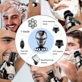 Miniatyrbillede 3 af 7: Syv blade elektrisk barbermaskine ny flydende barberkniv multi funktion barbermaskine
