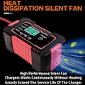 Miniatyrbilde 6 av 9: Full Automatisk Bil Batteri lader 12V Display Smart Batteri lader Power Puls Reparasjon ladere