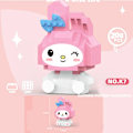 Pikkukuva 8 / 8: Rakennus Block Anime Figuuri Kuromi Kootut Lelut Koriste Ornamentti Malli Lapset's Pulma nuket