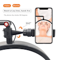 Miniatyrbillede 4 af 7: 16 tommer LED Halv måne vipper lys temperatur 3000K-6000K gulv LED ring lampe