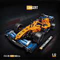 Miniatyrbillede 4 af 8: Bygning klodser F1 Formel Fjernbetjening Kontrol Super Racing Bil Moc Bricks RC Teknisk Model Legetøj