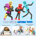 Miniatyrbild 5 av 6: 4 bitar Sugkopp Robot Rolig Teleskopisk Stretch Fidget Toy Stress Lättnad Pussel Djur Knepig Toy Familj Skämt Barn Kid Gåva