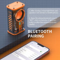 Miniatyrbilde 4 av 8: transparent mecha trådløs bluetooth høyttaler lyd lys rytme subwoofer TWS stereo Cyberpunk musikk senter
