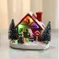 Miniatyrbillede 3 af 7: Vinter sne jul landsby jule pynt med led glød skrivebord bygning ferie pynt