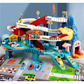 Miniatyrbilde 4 av 10: Elektrisk Rail Bil Dinosaur Bygning Parkeringsplass Eventyr Racing Rail Bil Leker