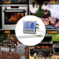 Miniatyrbild 8 av 8: Digital Bakgrundsbelysning LCD Display Dubbel Sond BBQ Ugn Kött Grill Matlagning Kök Termometer