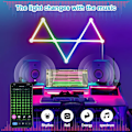 Miniatyrbillede 6 af 7: Smart Wall Lampe RGBIC Lys Bar DIY Atmosfære Nat Lys APP Musik Rhythm TV Baggrundsbelysning