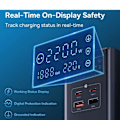 Miniatyrbild 8 av 8: 35W snabb laddning Digital Power Strip 7-i-1 Laddningsstation 4000W Rated Power Digital Display