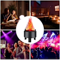Miniatyrbillede 3 af 6: LED ild flamme effekt lys kunstig elektrisk flimmer lejrbål lampe