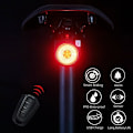 Miniatyrbilde 4 av 6: Sykkel Bak Lampe Bremse Lys Innbrudd Alarm Fjernkontroll Ring Trådløs Kontroll USB Lade LED Lantern