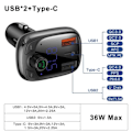 Miniatyrbillede 2 af 7: FM sender bil hurtig oplader til telefon bluetooth 5.0 bil kit lyd mp3 afspiller