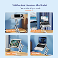 Miniatyrbild 7 av 8: Laptop Stativ Klämma Surfplatta Höjning Stöd Hållare Bok Fäste Skrivbord Säng Lat Stativ 360°Roterande