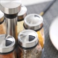Miniatyrbillede 3 af 6: Krydderi krukke sæt stativ glas arrangør roterende glas krydderi sukker peber flasker salt ryster holder køkken opbevaring stativ