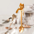 Miniatyrbild 4 av 8: 4 bitar Rostfritt Stål Mini Katt Kattunge Design Rostfritt stål Kaffe/Tea/Dessert/Drink/Mixing/Milkshake sked