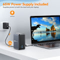 Miniatyrbild 5 av 10: Dockning station 4K/60Hz Dual Monitor Display Med 2 HDMI VGA RJ45 USB C Splitter Hub