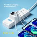 Miniatyrbild 5 av 6: 40W USB Vägg Laddare 4 Port Med LED Display