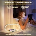 Pikkukuva 4 / 8: Monitoimi Langaton Laturi Pad Teline Kello LED Pöytä lamppu Yö Valo USB Portti Nopea lataus asema telakka